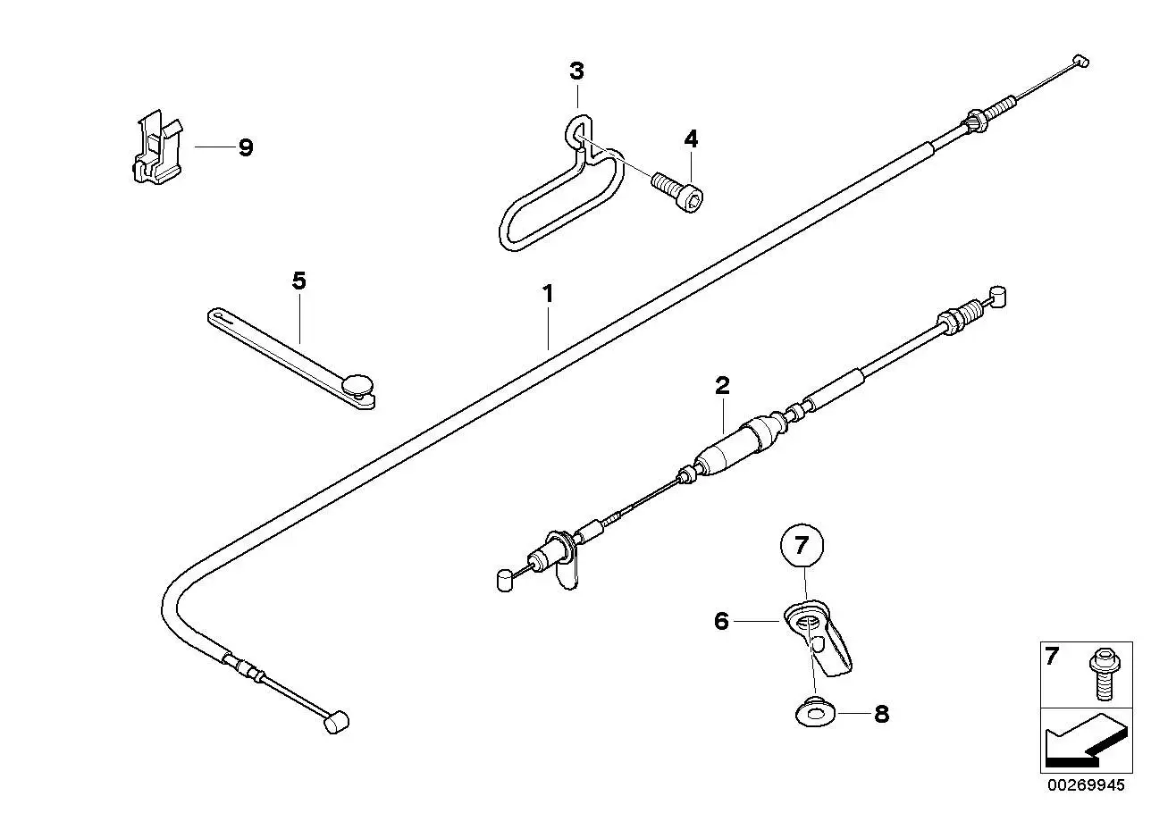 BMW Gaszug K71 32738546025
