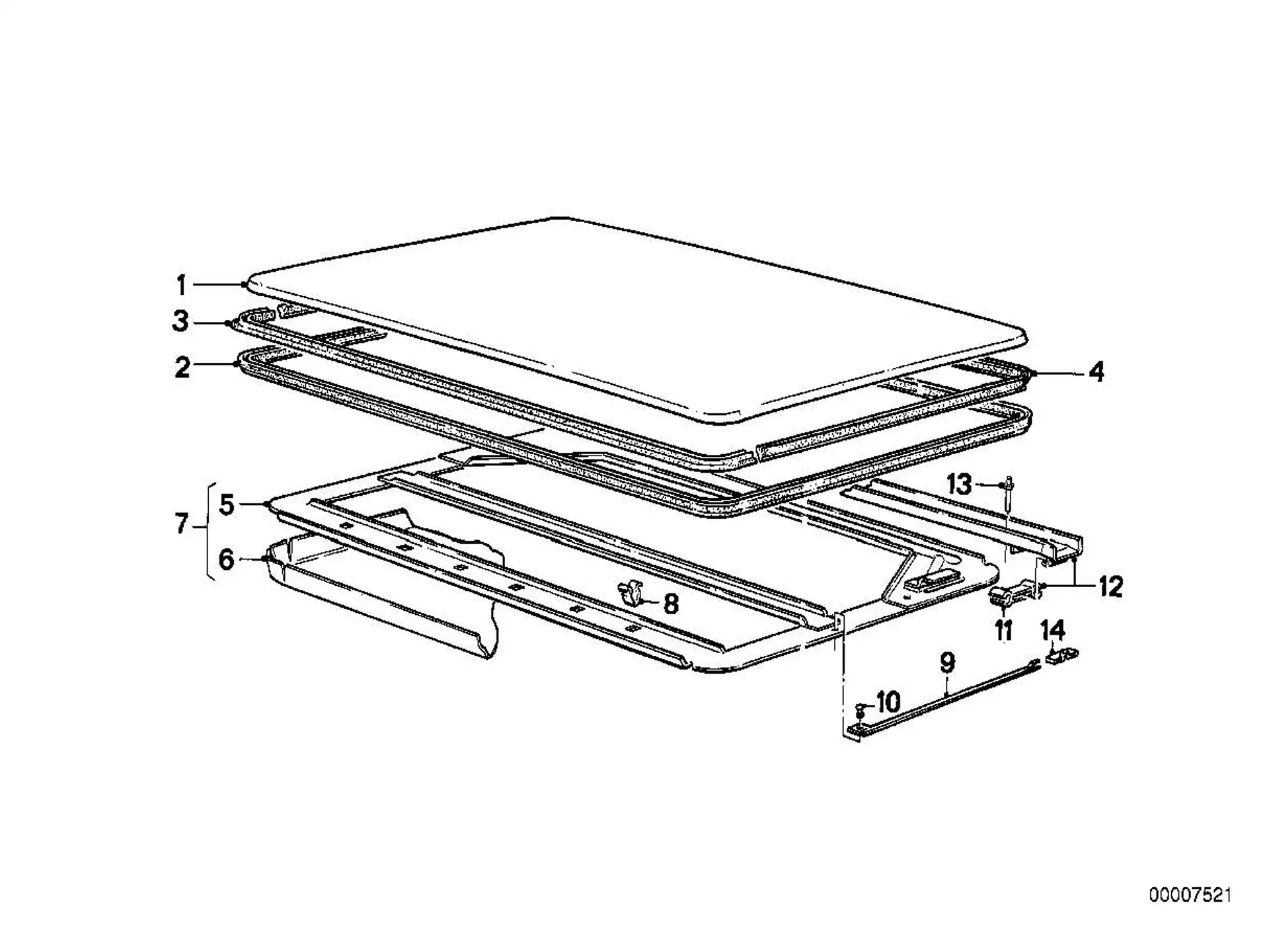 BMW Dichtung Deckel Schiebehebedach hinten E21 E30 54121906999