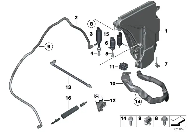 BMW Waschpumpe vorne E70 E71 E72 E89 F01 F02 F04 F06 F07 F10 F11