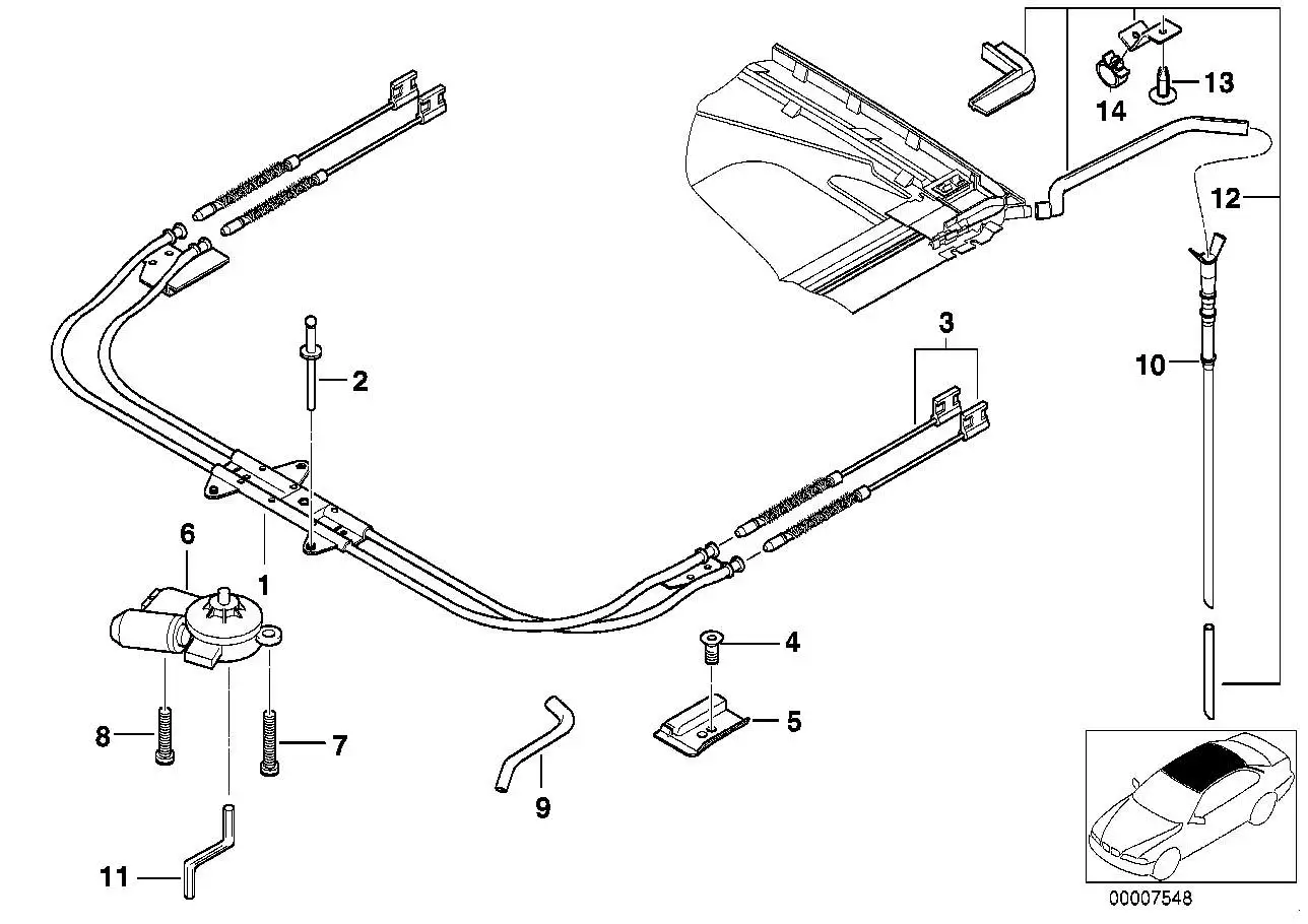 BMW Seilzug E38 54128173106 - 7er E38