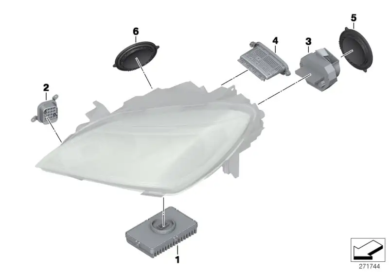BMW LED Abbiegelichtmodul rechts F06 F12 F13 63117352492 - 6er F0