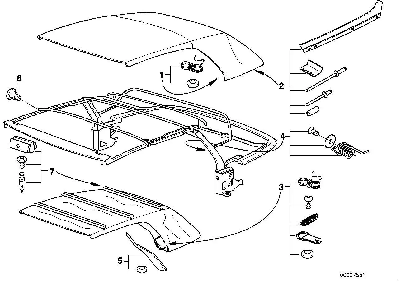 BMW Rep.Satz Spannfeder Eckspriegel E36 54348201077 - Bildpositio