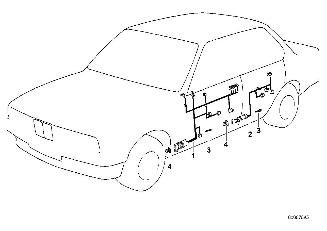 BMW Türkabelbaum hinten rechts E34 61128366718 - Bildposition 02