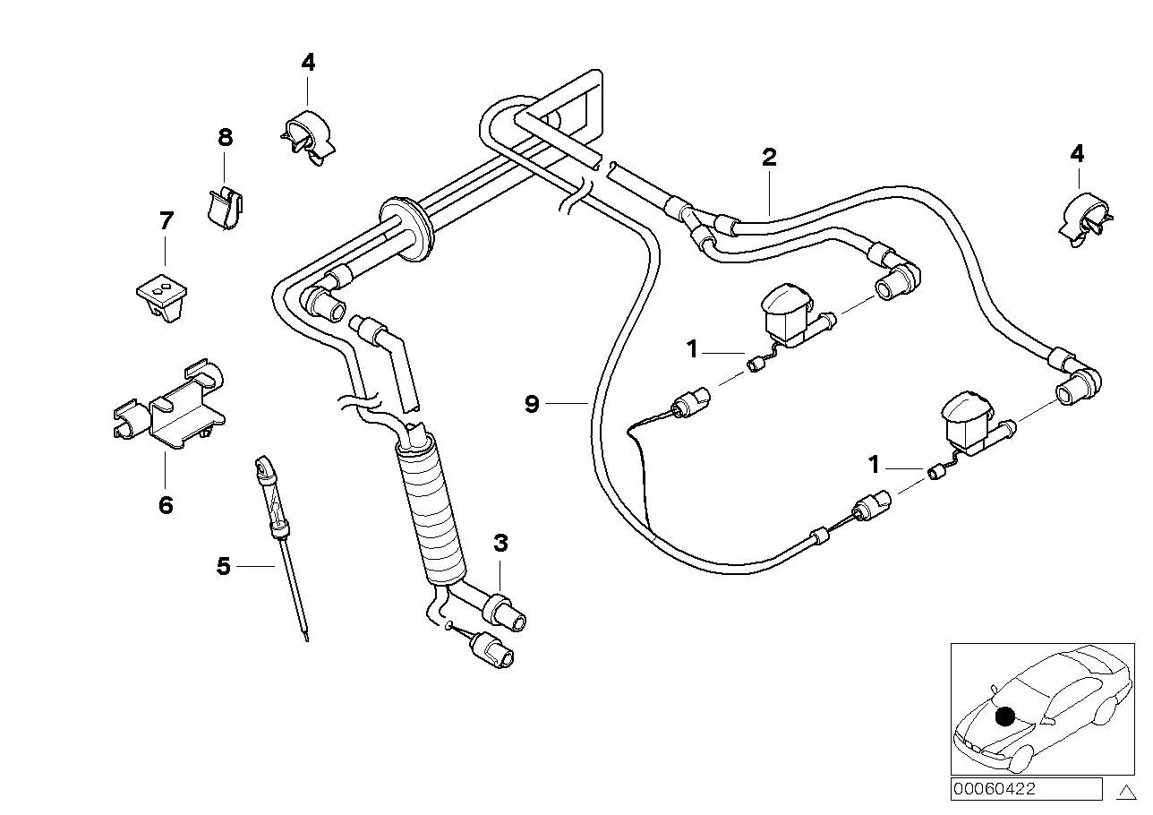 BMW Schlauchleitung Waschanlage E39 61608364200