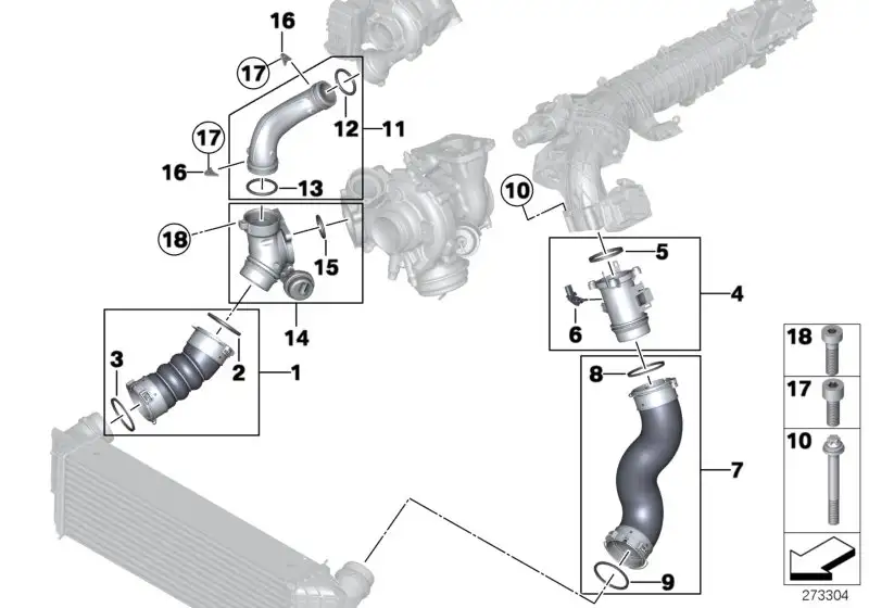 BMW Bypassklappe F01 F06 F07 F10 F11 F12 F13 F15 F16 F25 F26 F30