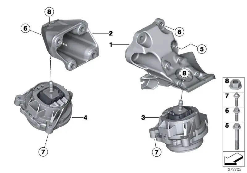BMW Motorlager links F20 F21 F30 F31 22116854251