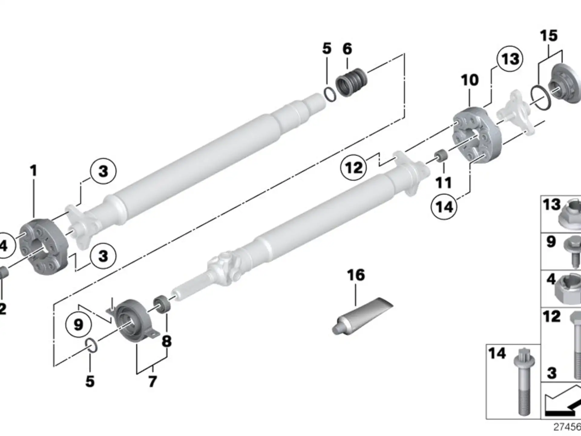 BMW Mittellager Aluminium F06 F10 F11 F12 F13 26117589747