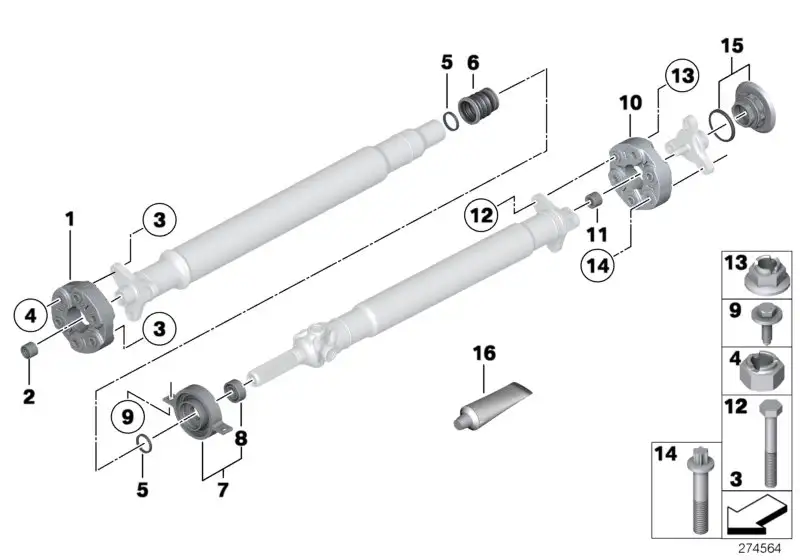 BMW Mittellager Aluminium F06 F10 F11 F12 F13 26117589747 - 5er F