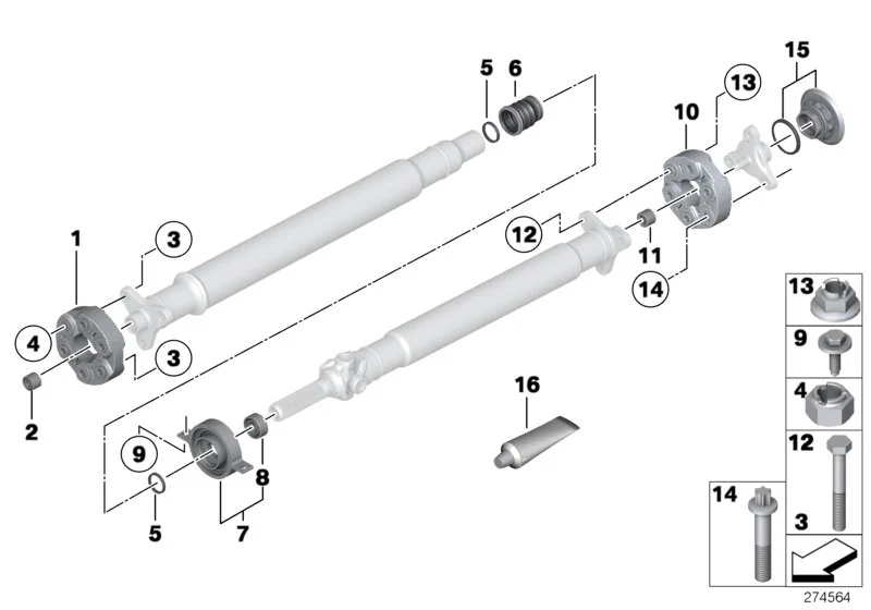 BMW Mittellager Aluminium F06 F10 F11 F12 F13 26117589747