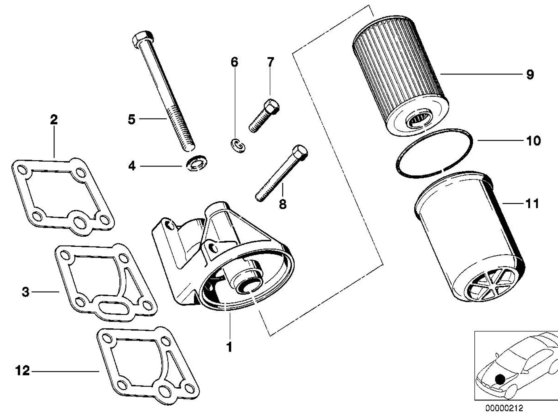 BMW Satz Ölfiltereinsatz E12 E23 E24 E28 E32 E34 11429063138