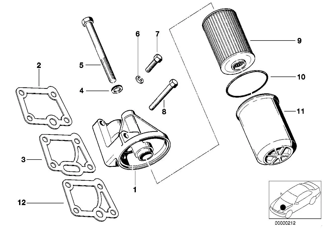 BMW Ölfiltergehäuse E12 E23 E24 E28 11421266372