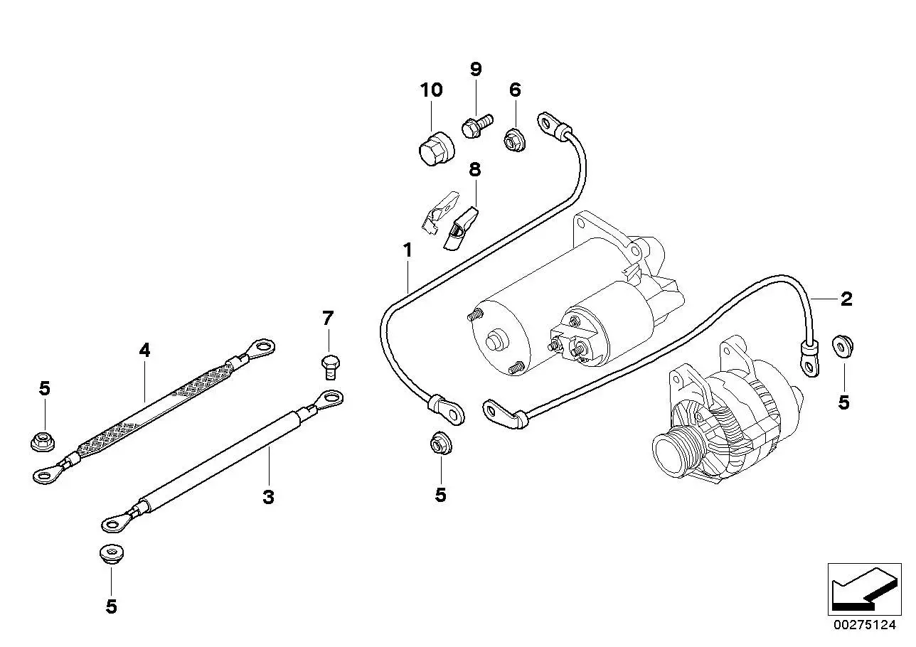 BMW Kabel Anlasser-Stützpunkt B+ E46 12427831186