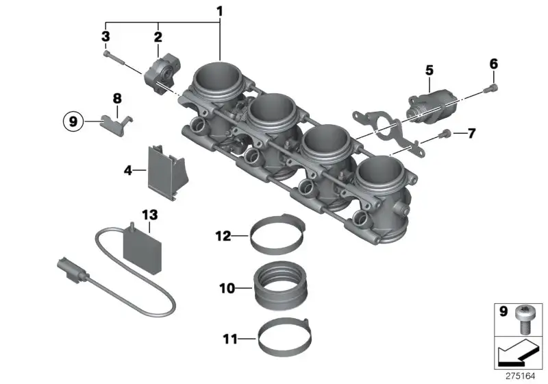 BMW Drosselklappenstutzen K40 K43 K44 13547712156 - A15, K44, K43
