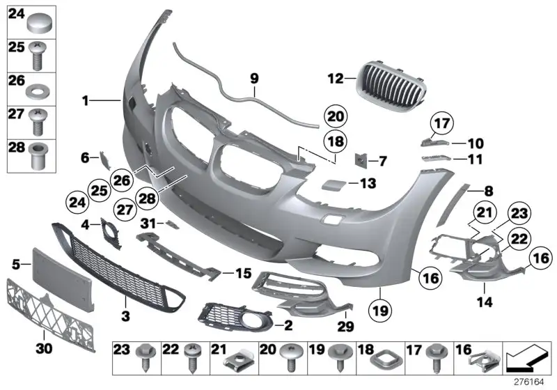 BMW Gitter Mitte E92 E93 51118047403
