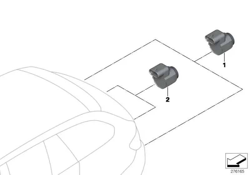 BMW Ultraschallsensor Schwarzsilber 66210427407