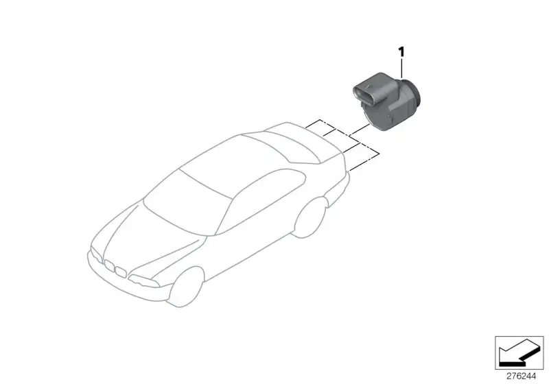BMW Ultraschallsensor Silber grau E46 66206910358 - 3er E46