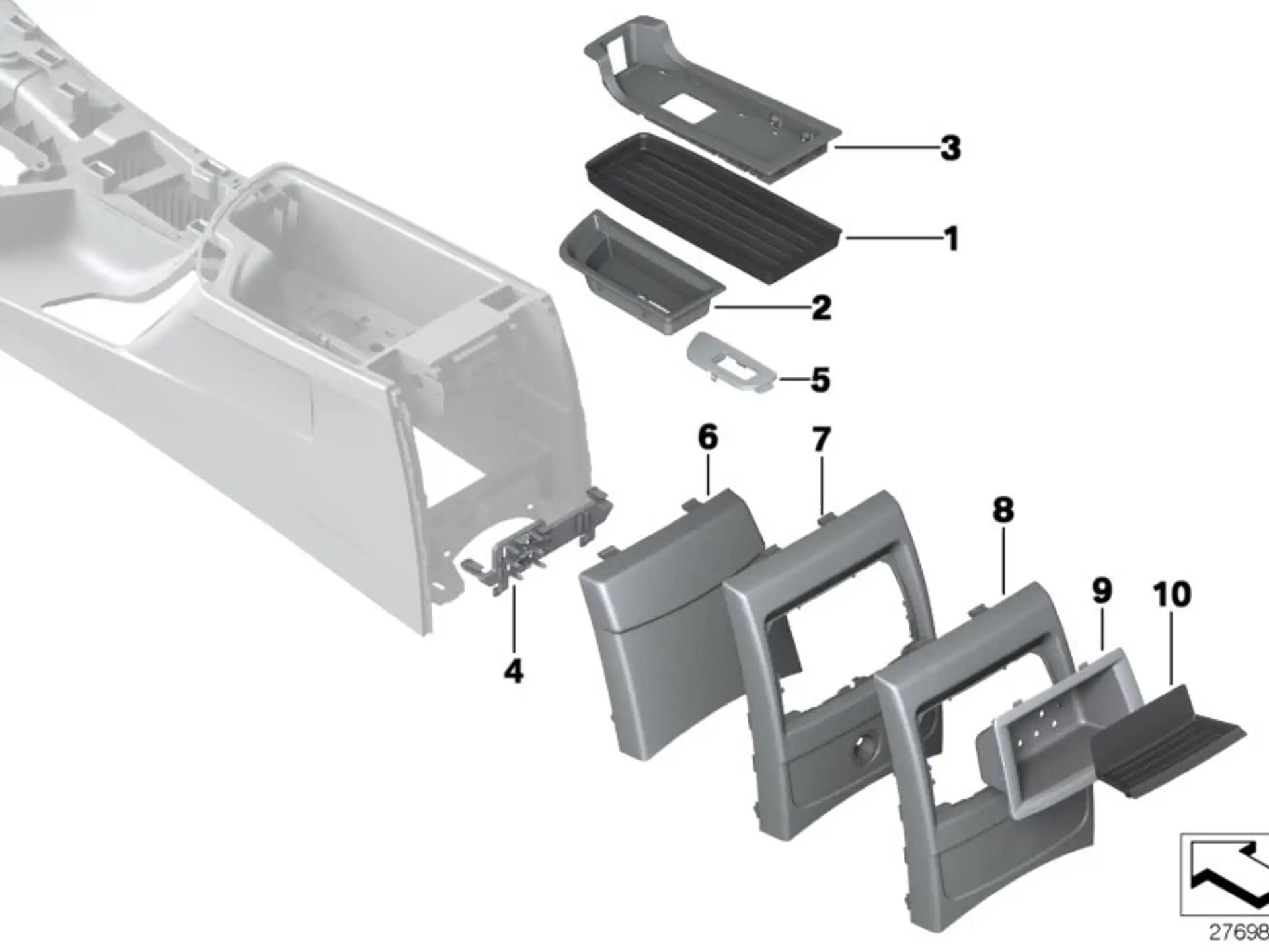 BMW Einlegematte Ablagefach Mitte F20 F21 F22 F23 F30 F31 F32 F33 F34 F36 F80 F82 F83 F87 F87N I12 I15 51169227902