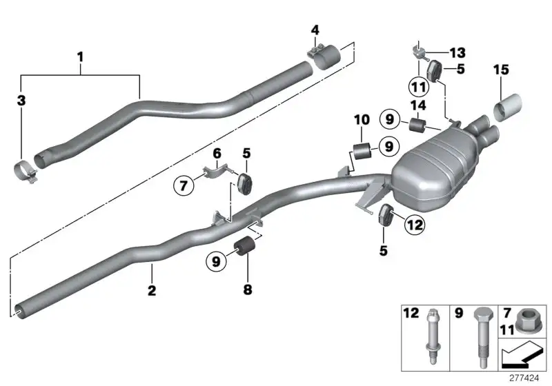 BMW Vorrohr F10 F11 18308510383 - Bildposition 01