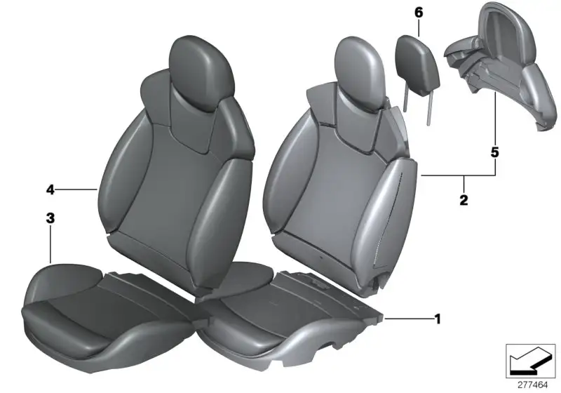BMW Bezug Sportsitz Recaro Leder links R55 R56 R58 R59 5210731553
