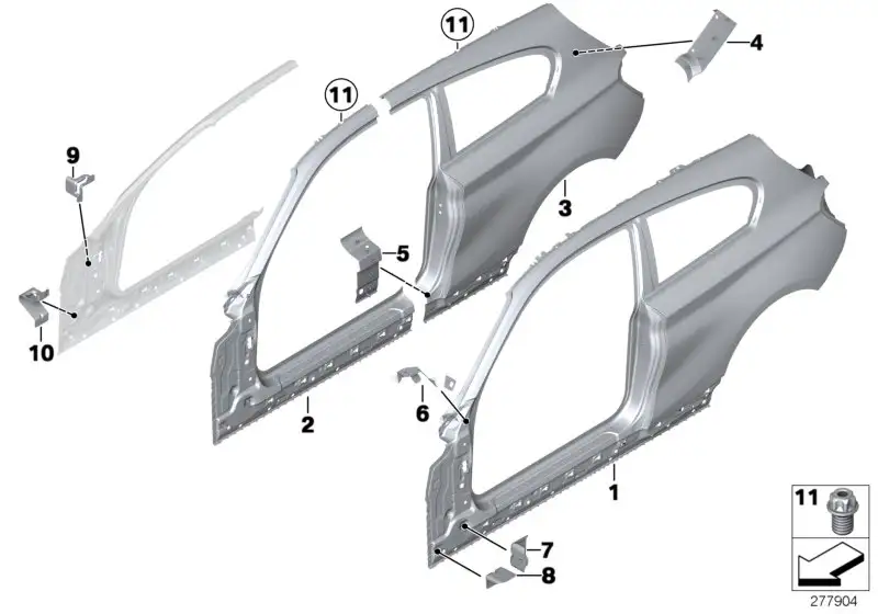 BMW Seitenwand hinten links F21 41007298163