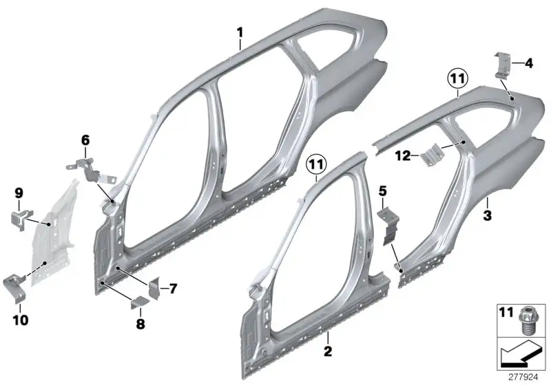 BMW Seitenwand hinten rechts F31 41007298180