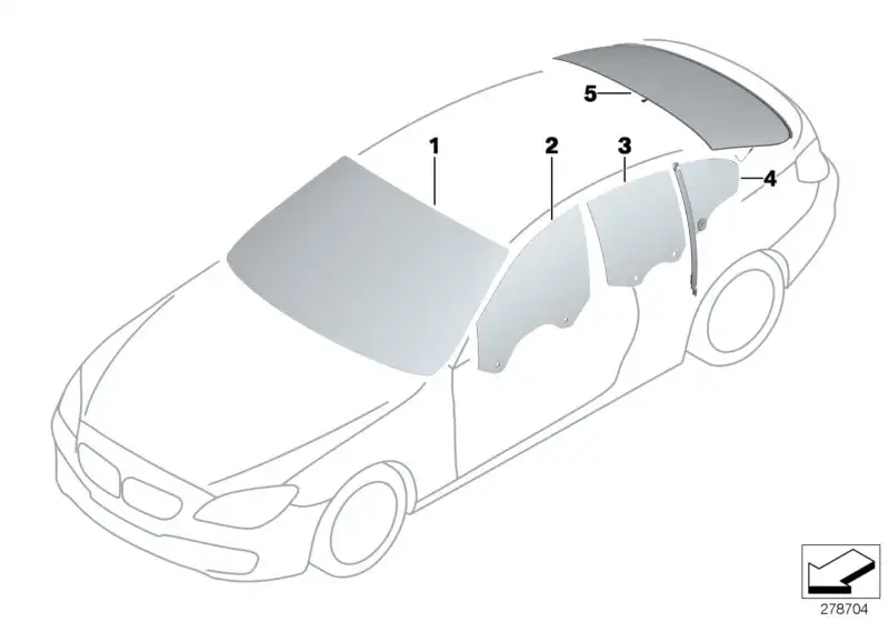 BMW Frontscheibe grün F06 F12 F13 51317227337