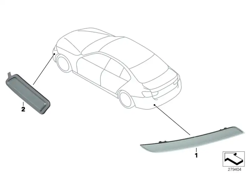 BMW Rückstrahler hinten links F34 63147315165