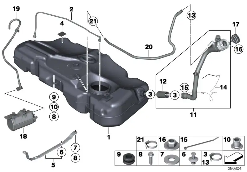 BMW Kraftstofftank Kunststoff R55 R56 R57 R58 R59 16117270606