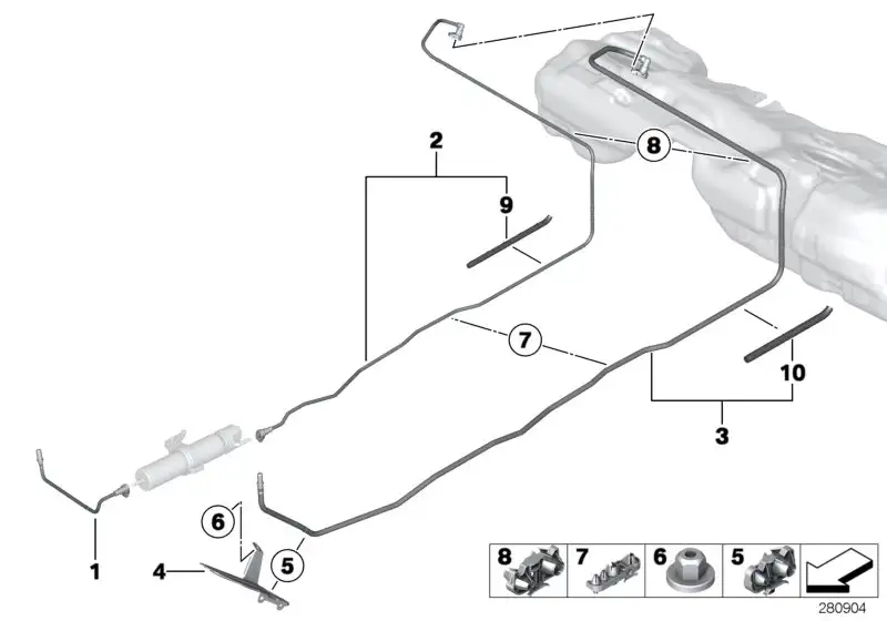 BMW Kraftstoff-Vorlaufleitung F30 F31 F32 F33 F36 16127318357