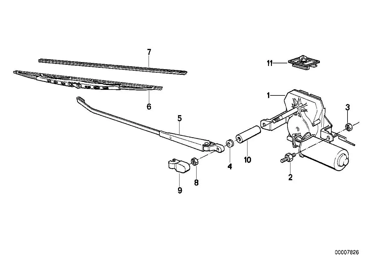 BMW Wischarm E30 61621381525