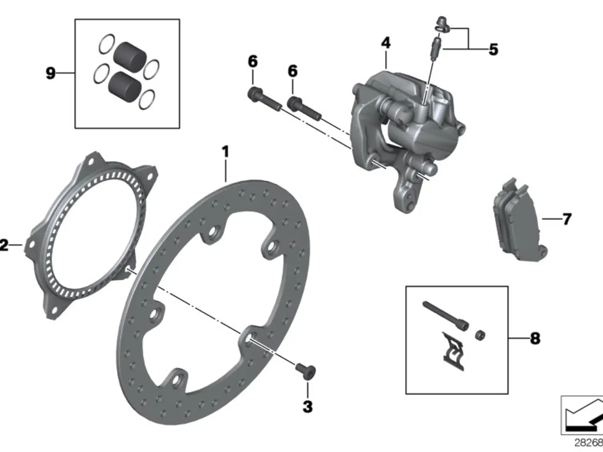 BMW Satz Bremsbeläge hinten K17 K18 K19 34218524952