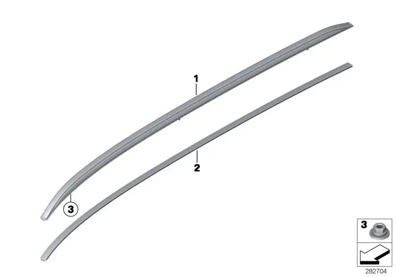 BMW Dachreling rechts F31 51137316518 - 3er F31
