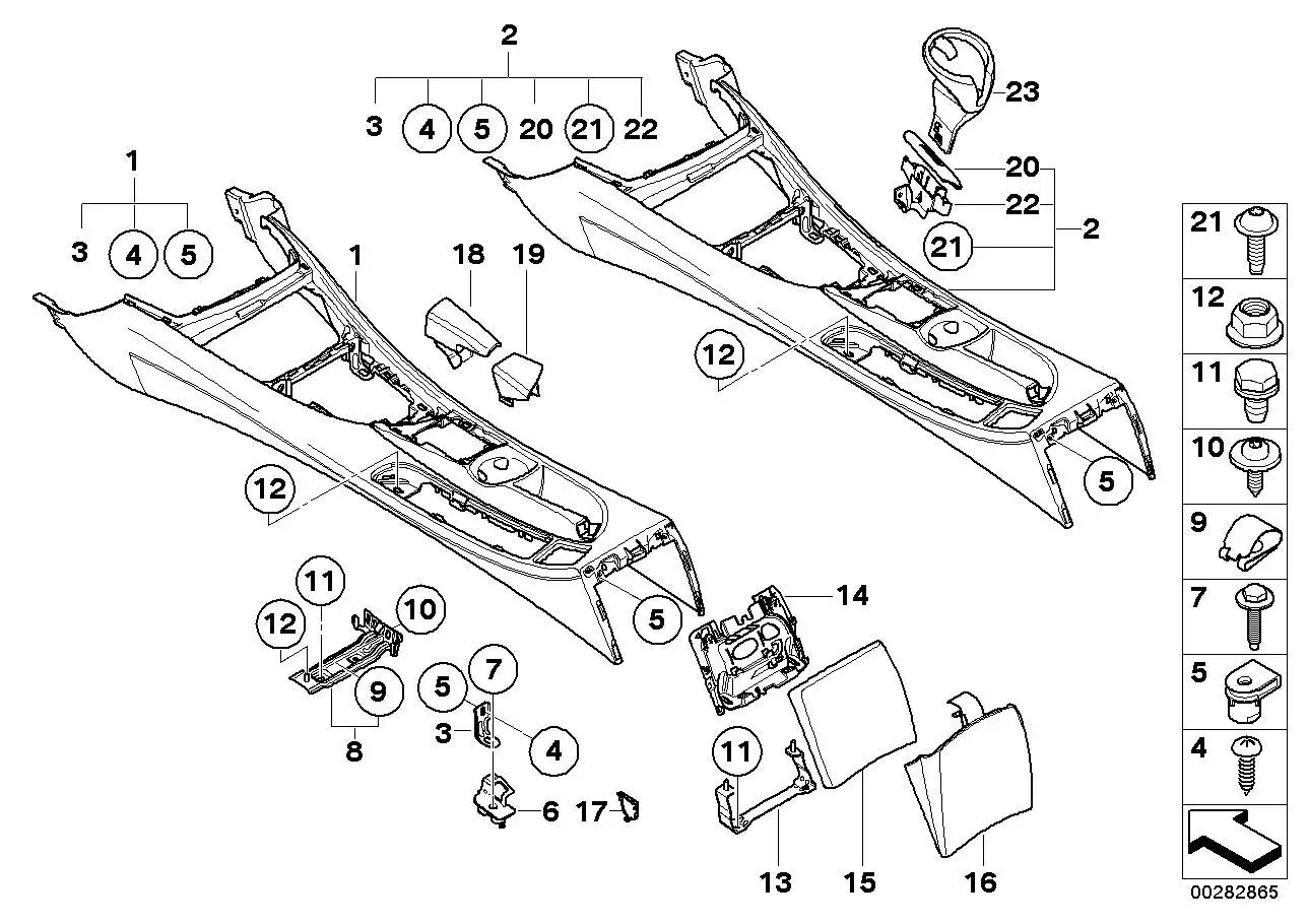 BMW Mittelkonsole mit Getränkehalter E81 E82 E87 E88 51169169507