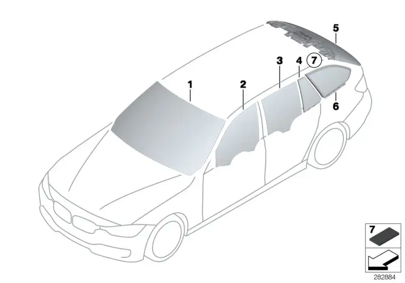 BMW Heckscheibe F31 51317300721