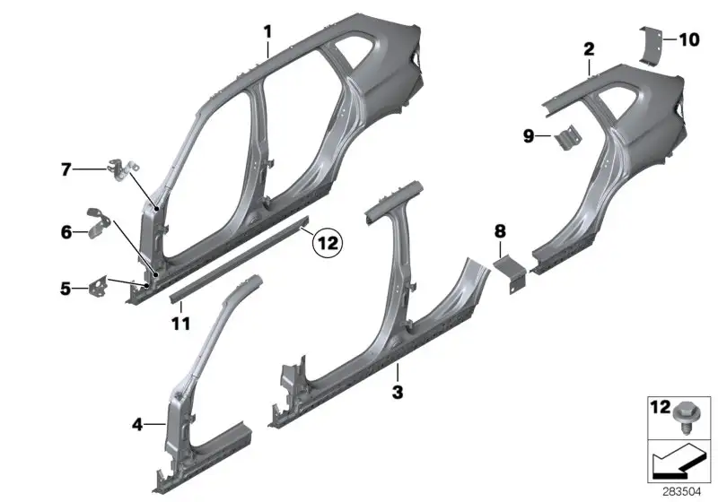 BMW Seitenwand hinten links E84 41002993127
