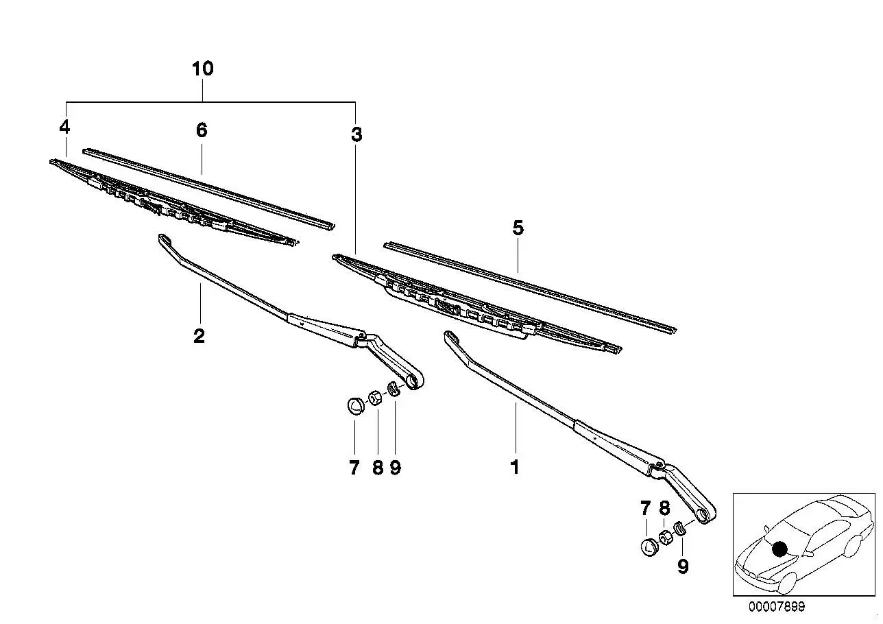 BMW Wischarm links E36 61611393835