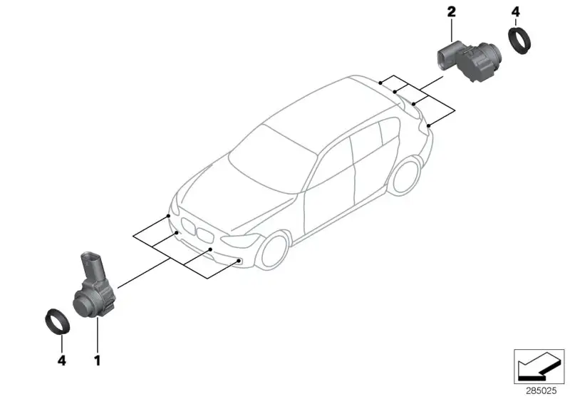 BMW Ultraschallsensor Mineralgrau F20 F21 F22 F23 F87 F87N 662092