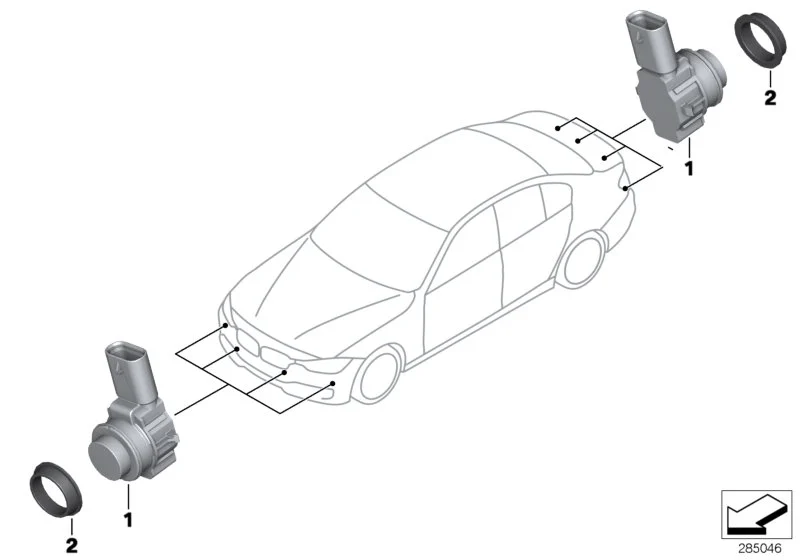 BMW Ultraschallsensor schwarz F20 F21 F22 F23 F30 F31 F32 F33 F34 F36 F80 F82 F83 F87 F87N 66209261582