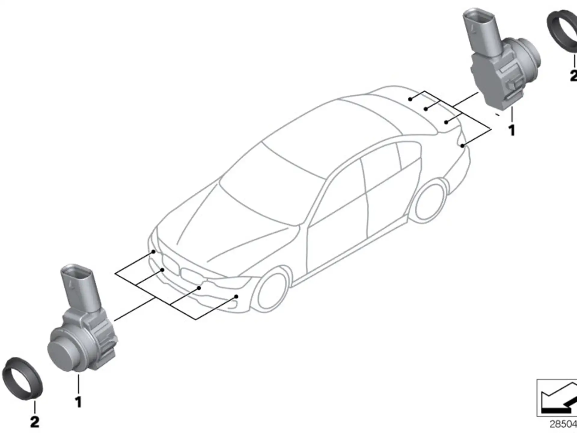 BMW Ultraschallsensor schwarz F20 F21 F22 F23 F30 F31 F32 F33 F34 F36 F80 F82 F83 F87 F87N 66209261582