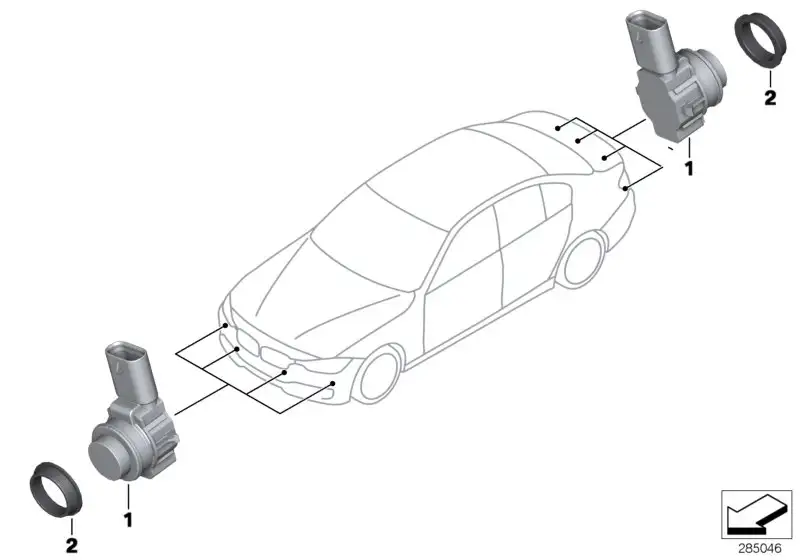 BMW Ultraschallsensor Arktikgrau 66206803769 - Bildposition 01