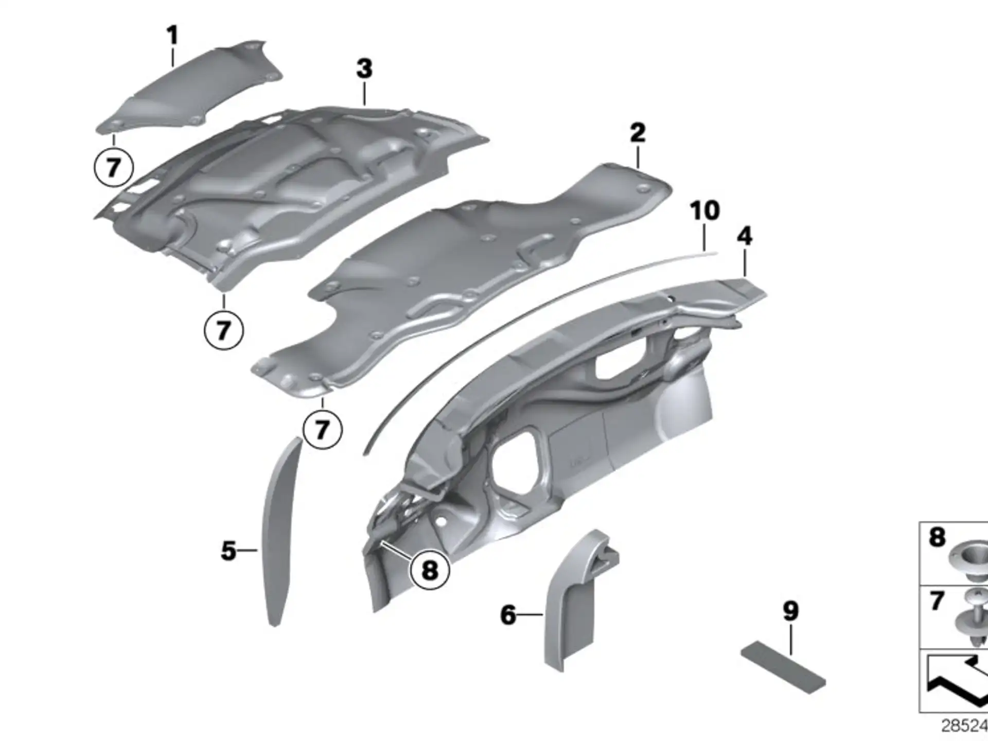 BMW Wärmeisolierung Frontklappe Benzin R55 R56 R57 R58 R59 51487276533