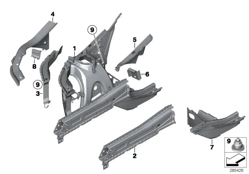 BMW Motorträger vorne links F25 F26 41117267021 - Bildposition 02
