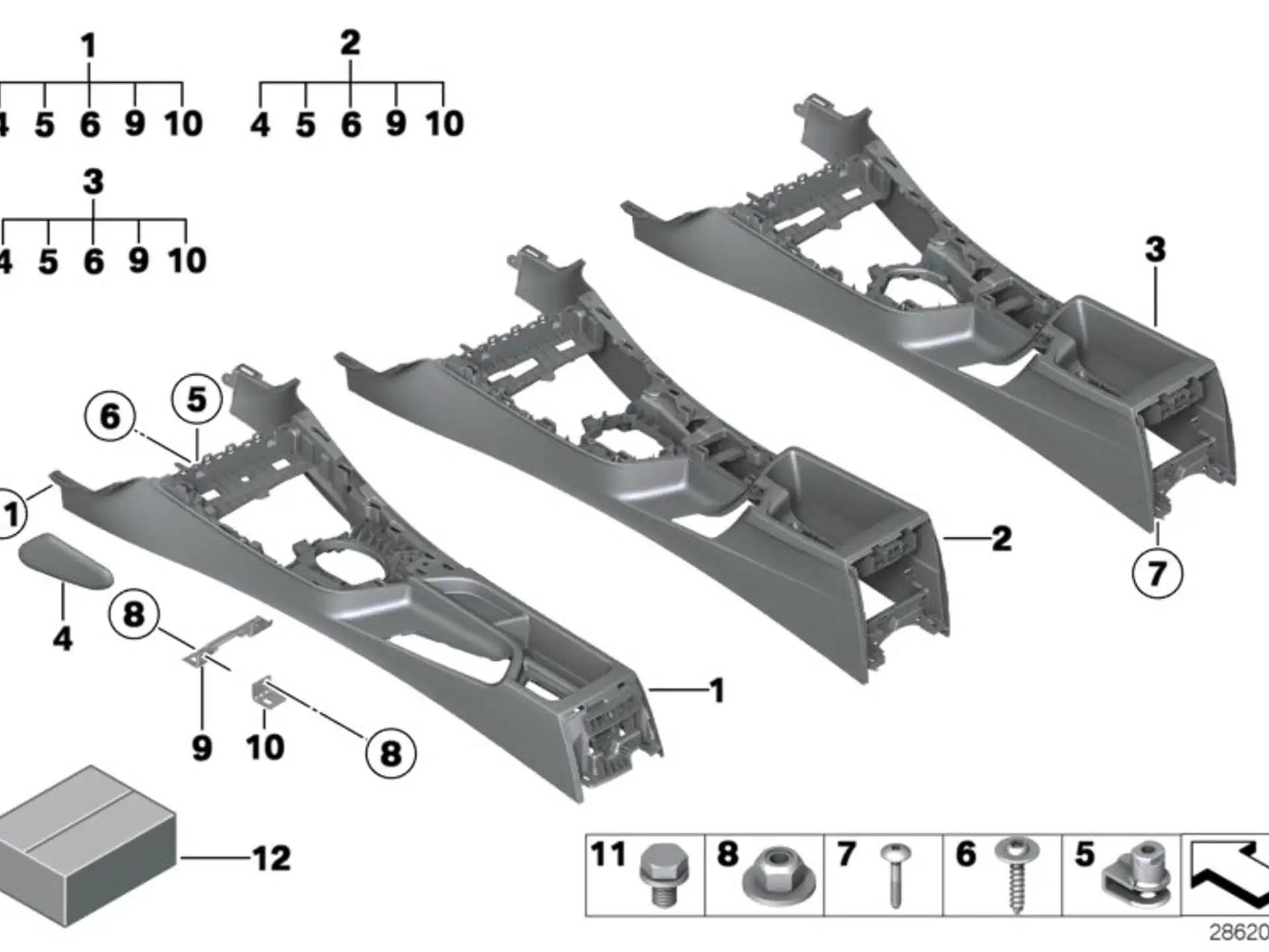 BMW Kniepolster Mittelkonsole F20 F21 F22 F23 F87N 51169266122