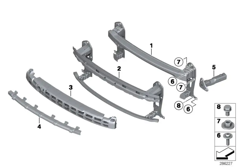 BMW Stossabsorber vorne R55 R56 R57 R58 R59 51117255116 - Bildpos