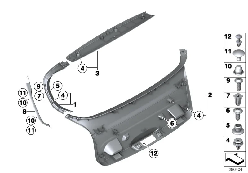 BMW Spreizmutter E91 F11 F20 F21 F31 F39 F45 F46 F48 F91 F92 F93 F95 F97 G01 G05 G07 G14 G15 G16 F54 07146974274
