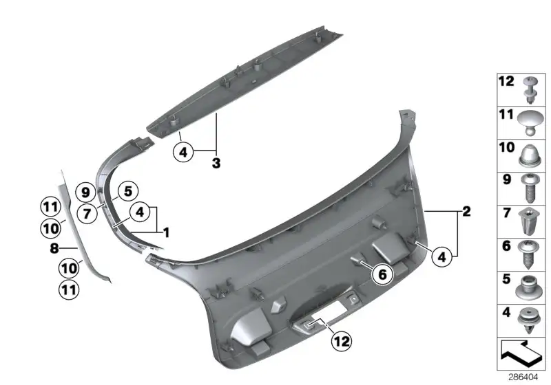 BMW Verkleidung Heckklappe oben F20 F21 51497239893 - 1er F20, 1e