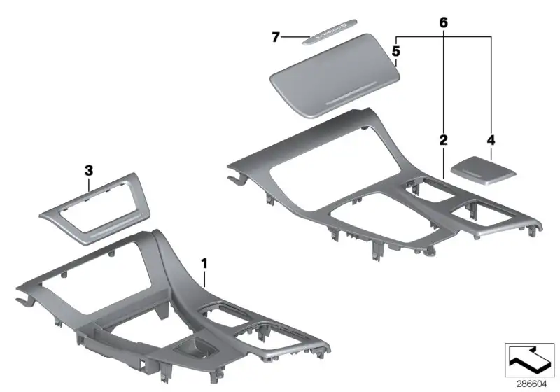 BMW Blende Ascher Aluminium F10 F11 51168050695 - 5er F10, 5er F1