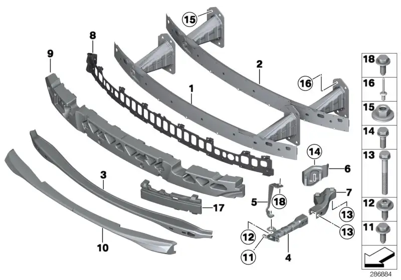 BMW Träger Stossfänger vorn E81 E82 E87 E88 51117263129 - 1er E81