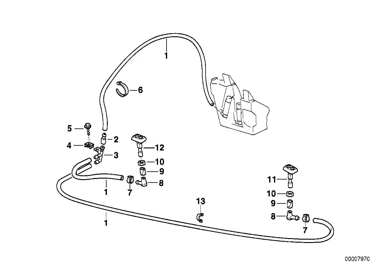BMW Sechskantmutter E32 E34 E38 E46 R52 61671378633 - Bildpositio