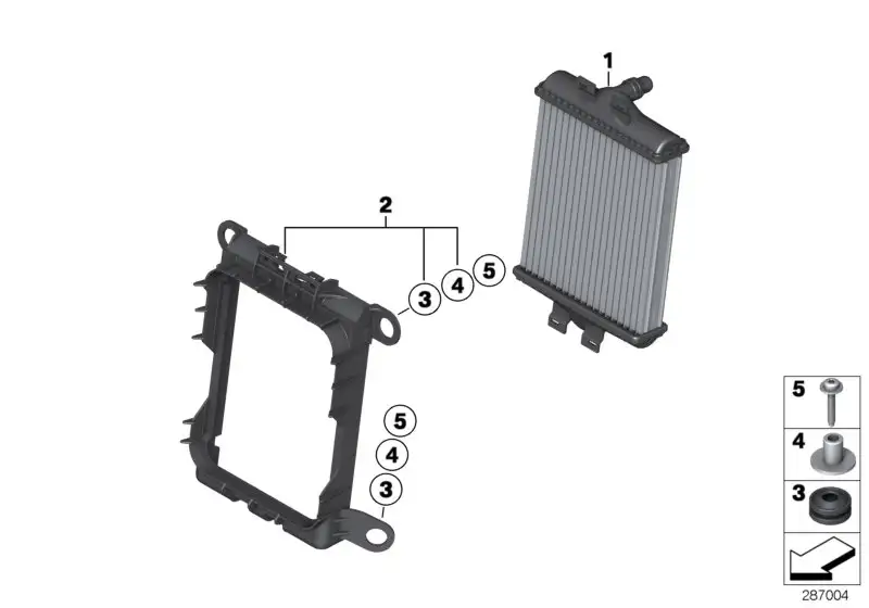 BMW ausgelagerter Kühlmittelkühler F20 F21 F22 F34 F36 F87 F87N 1